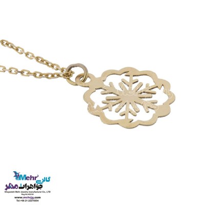 نمای دوم آویز ساعت طلا - طرح برف