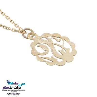 نمای دوم آویز ساعت طلا - طرح گل