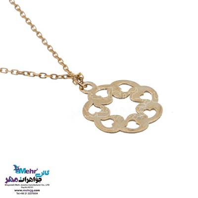 نمای دوم آویز ساعت طلا - طرح قلب