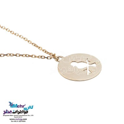 نمای دوم آویز ساعت طلا - طرح پرنده