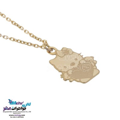 نمای دوم آویز ساعت طلا - طرح کیتی
