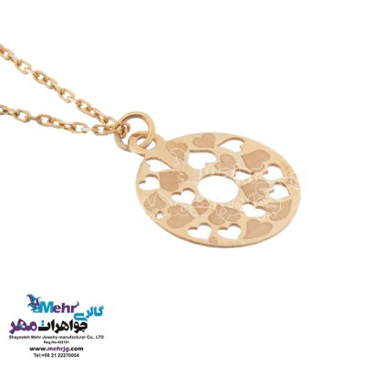 نمای دوم آویز ساعت طلا - طرح قلب