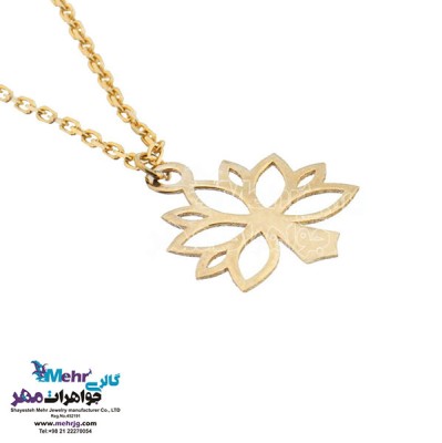 نمای دوم آویز ساعت طلا - طرح درخت