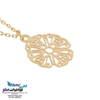 نمای دوم آویز ساعت طلا - طرح اسلیمی