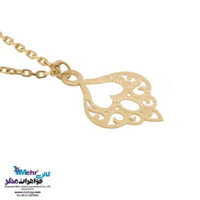 نمای دوم آویز ساعت طلا - طرح اسلیمی