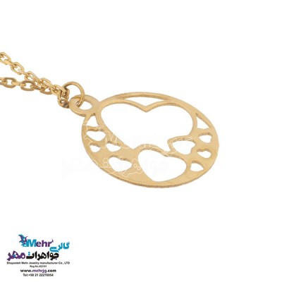 نمای دوم آویز ساعت طلا - طرح قلب