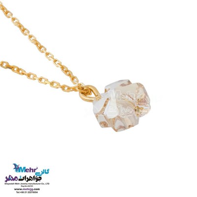 نمای دوم آویز ساعت طلا - سنگ سواروسکی گل