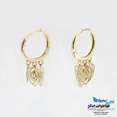 نمای دوم گوشواره طلا - طرح گل
