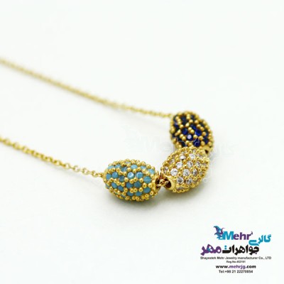 نمای دوم گردنبند طلا - طرح سواروسکی