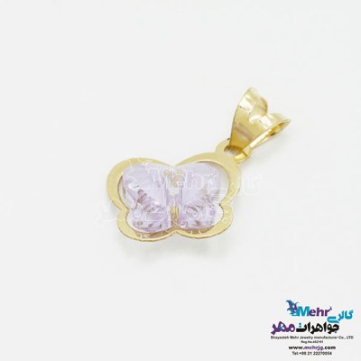 نمای دوم آویز طلا - سنگ سواروسکی پروانه