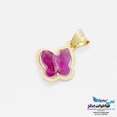 نمای دوم آویز طلا - سنگ سواروسکی پروانه