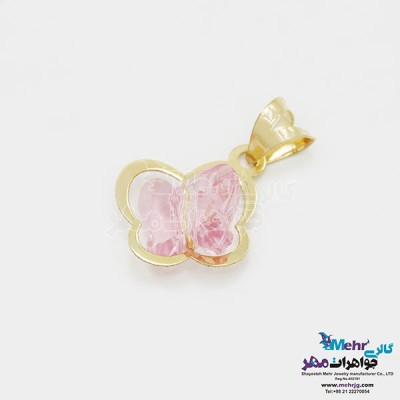 نمای دوم آویز طلا - سنگ سواروسکی پروانه