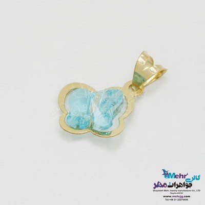 نمای دوم آویز طلا - سنگ سواروسکی پروانه