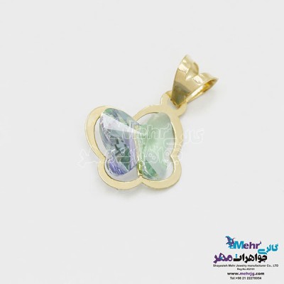 نمای دوم آویز طلا - سنگ سواروسکی پروانه