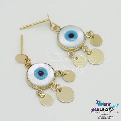 نمای دوم نیم ست طلا - آویز و گوشواره - طرح چشم‌نظر