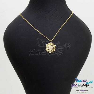 نمای دوم گردنبند طلا - طرح برف