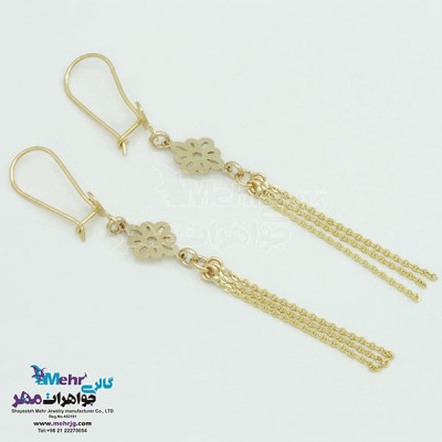 نمای دوم گوشواره طلا - طرح گل
