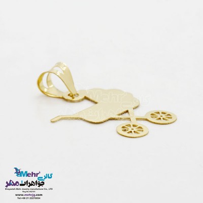 نمای دوم آویز طلا - طرح کالسکه