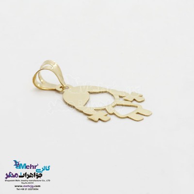 نمای دوم آویز طلا - طرح دختر بچه