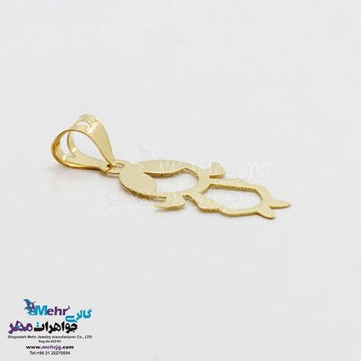 نمای دوم آویز طلا - طرح دختر بچه