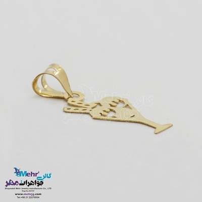 نمای دوم آویز طلا - طرح کافه گلاسه