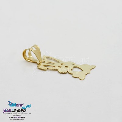 نمای دوم آویز طلا - طرح خرگوش