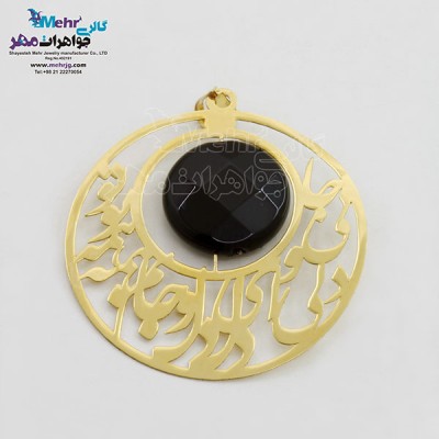 نمای دوم آویز طلا - طرح جان و دل
