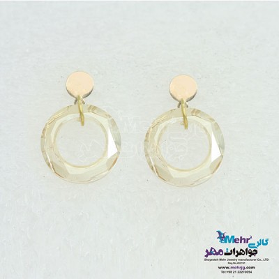نمای دوم گوشواره طلا - سنگ سواروسکی رینگ