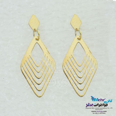 نمای دوم گوشواره طلا - طرح هندسی