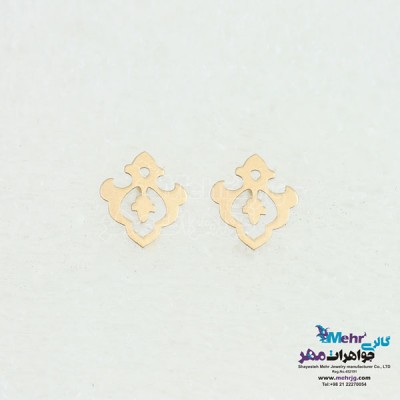 نمای دوم گوشواره طلا - طرح اسلیمی