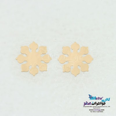 نمای دوم گوشواره طلا - طرح برف