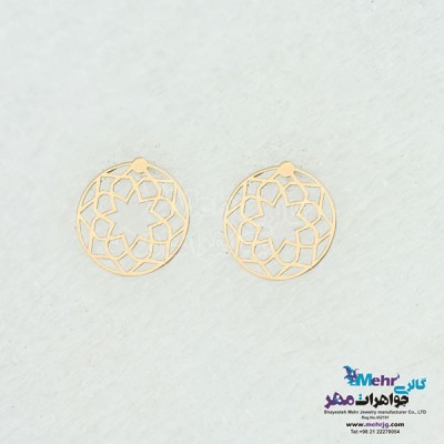 نمای دوم گوشواره طلا - طرح  شمسه