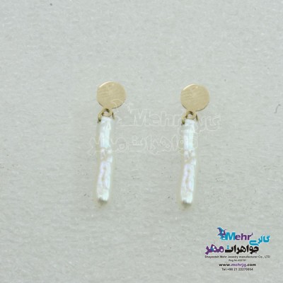 نمای دوم گوشواره طلا - طرح مروارید باروک