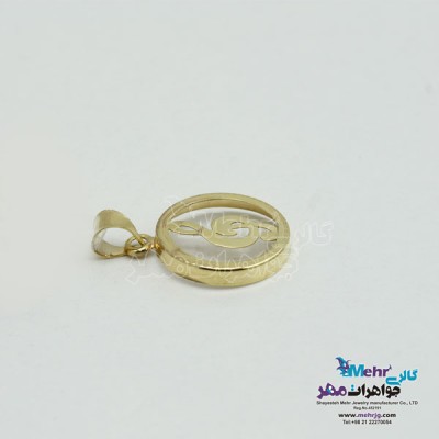 نمای دوم آویز طلا - طرح نت موسیقی
