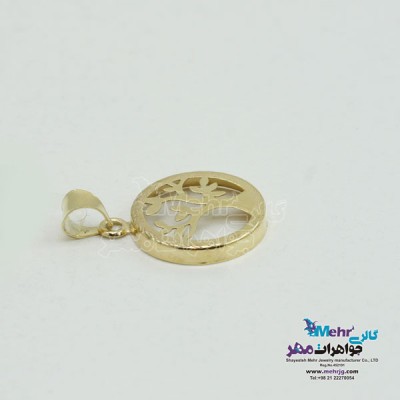 نمای دوم آویز طلا - طرح درخت زندگی