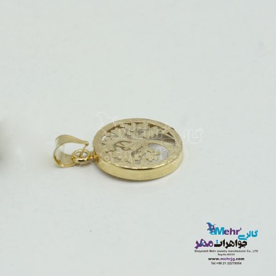 نمای دوم آویز طلا - طرح درخت زندگی