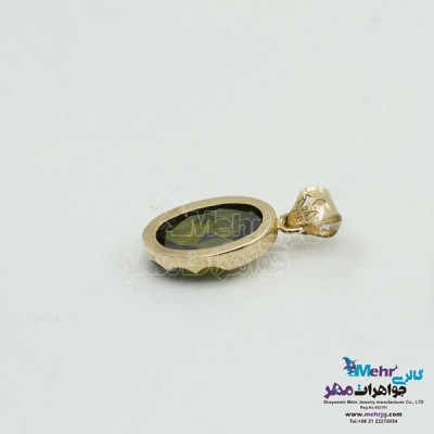 نمای دوم آویز طلا - طرح قطره رنگی