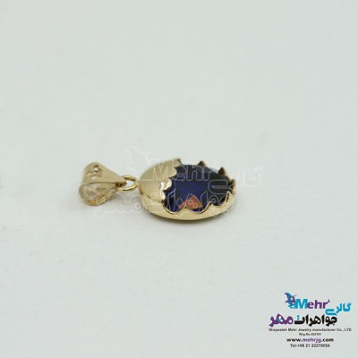 نمای دوم آویز طلا - طرح قطره رنگی