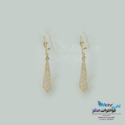 نمای دوم گوشواره طلا - طرح ابر و باد
