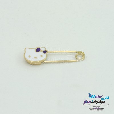 نمای دوم سنجاق سینه طلا - طرح کیتی
