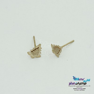 نمای دوم نیم ست طلا - آویز و گوشواره - طرح کاج