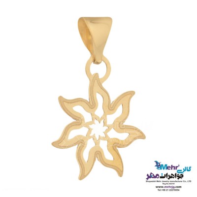 نمای دوم نیم ست طلا - آویز و گوشواره - طرح خورشیدی