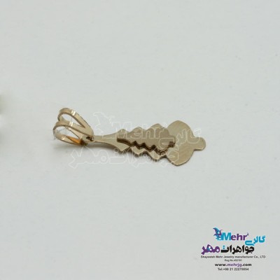 نمای دوم آویز طلا - طرح کاج