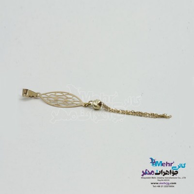 نمای دوم آویز طلا - طرح قطره
