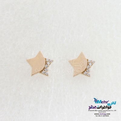 نمای دوم گوشواره طلا - طرح ستاره