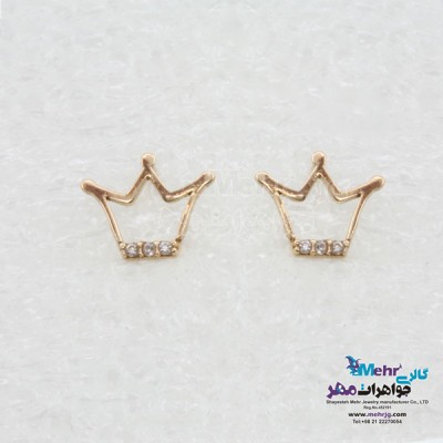 نمای دوم گوشواره طلا - طرح تاج