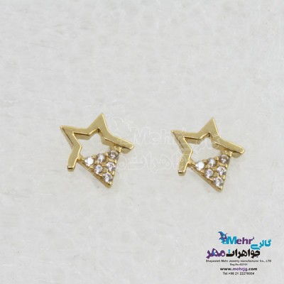 نمای دوم گوشواره طلا - طرح ستاره
