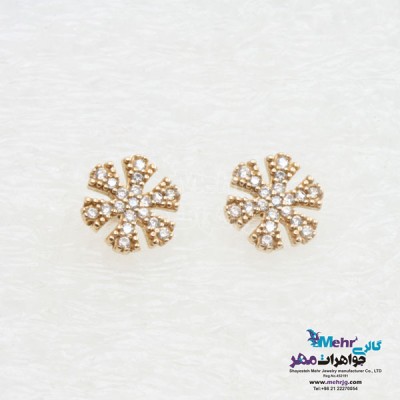 نمای دوم گوشواره طلا - طرح برف