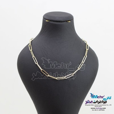 نمای دوم گردنبند طلا - طرح حلقه‌های تودرتو