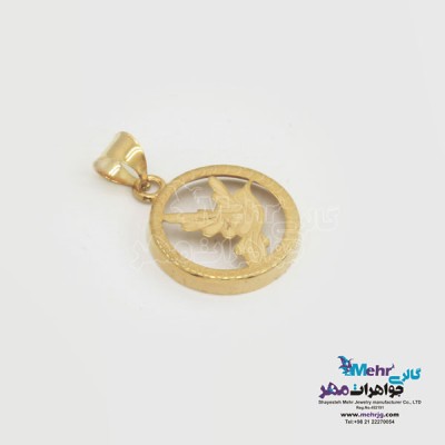 نمای دوم آویز طلا - طرح مرغ مگس خوار